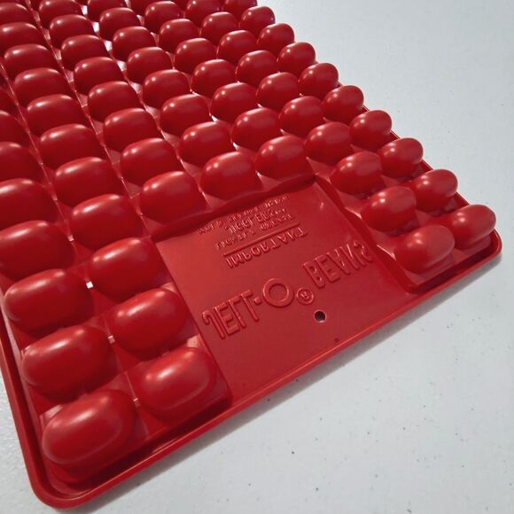 Vintage Jell-O Jigglers Jelly Bean Molds Red Set of 3 Plastic Gelatin Jello Set - Picture 6 of 10